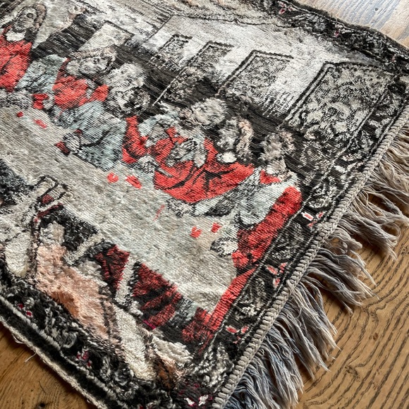 Vintage Last Supper Da Vinci Velvet Wall Hanging - Picture 3 of 7